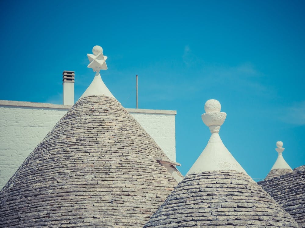 Close Up Of A Conical Roofs Of A Trulli Houses