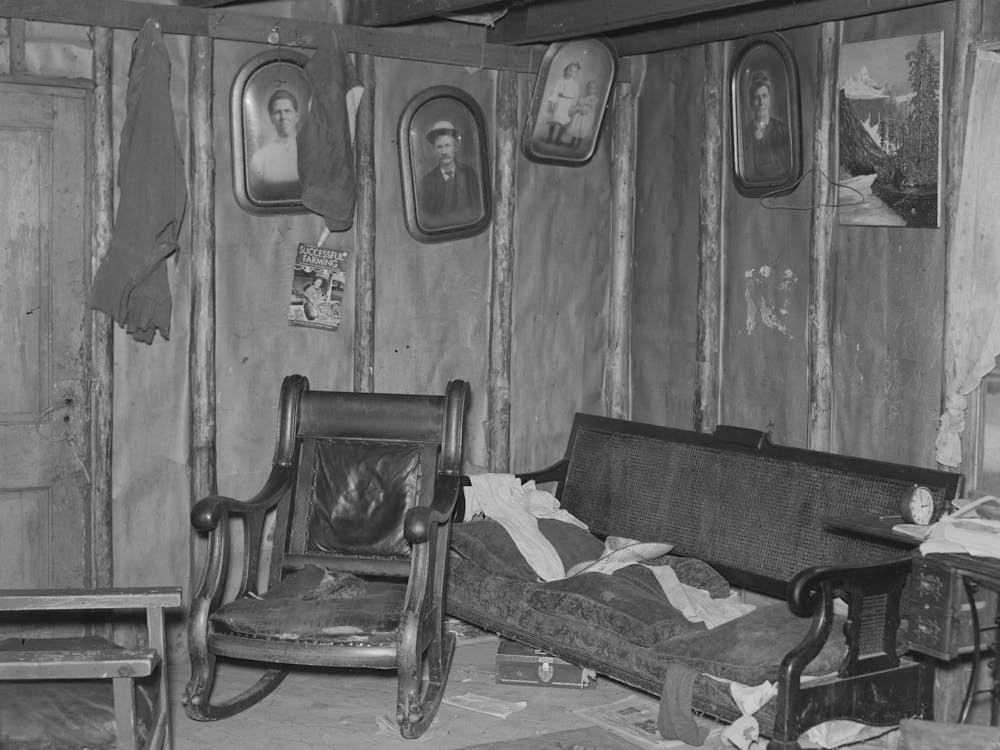 Parlor In Steve Flanders Farmhouse Near Northhome, Minnesota By Russell Lee