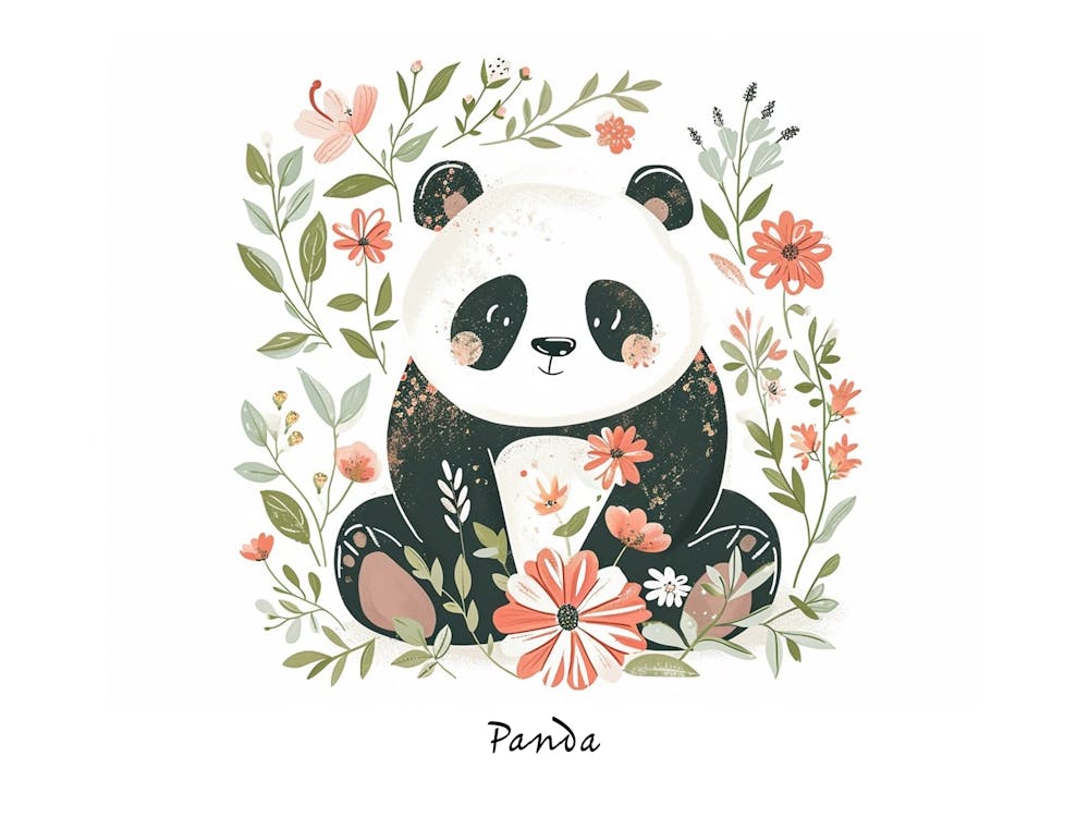 Little Floral Panda 2 Poster