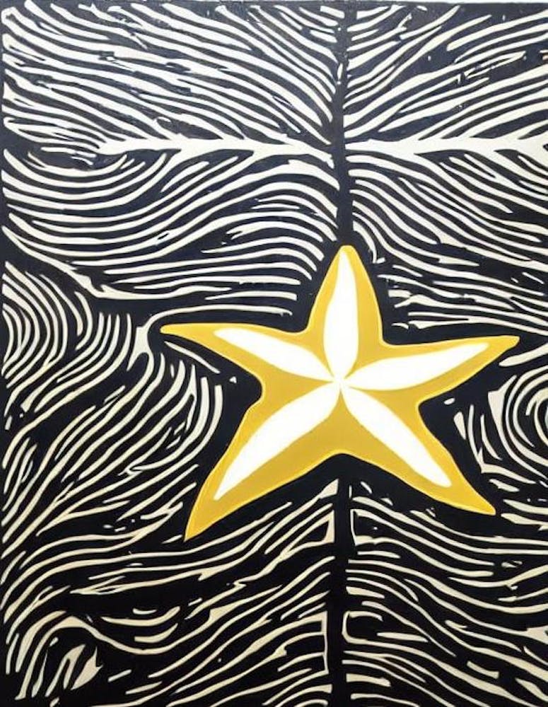 Sea Star Linocut