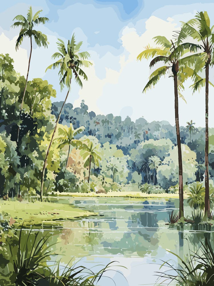 Royal Botanic Gardens Kandy Sri Lanka Watercolour 1 