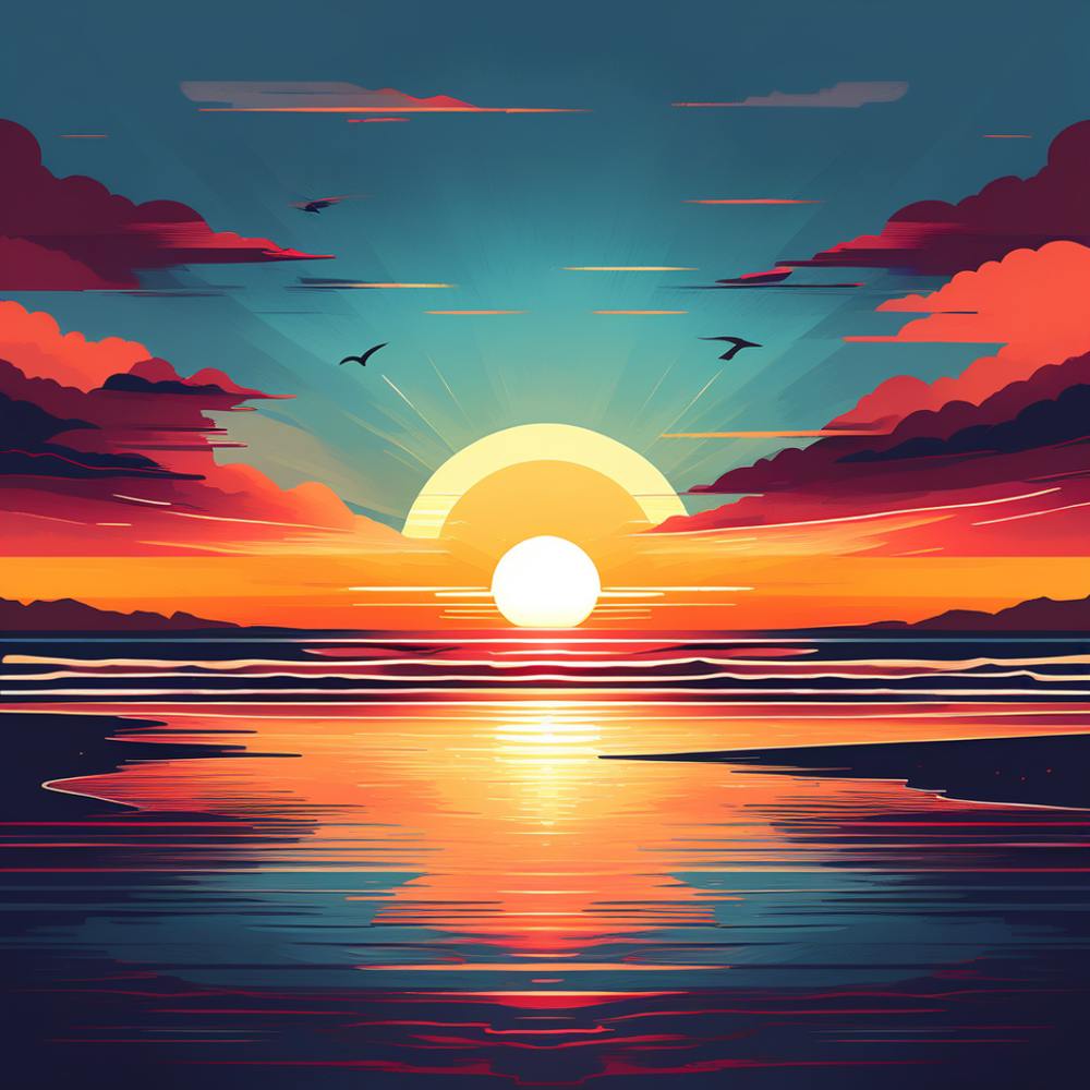Sunset Over The Ocean