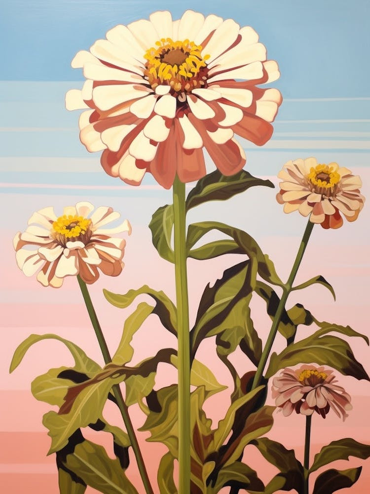 Zinnia 4 Flower Painting