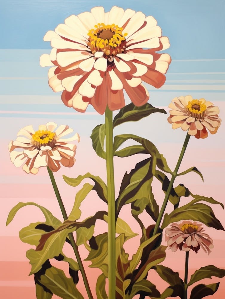 Zinnia 4 Flower Painting