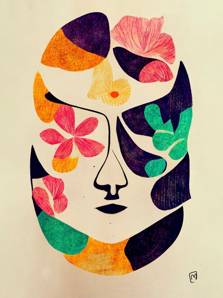 Abstract Floral Botanical Face 2