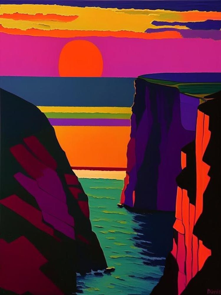 Cliff Rainbow Sunset