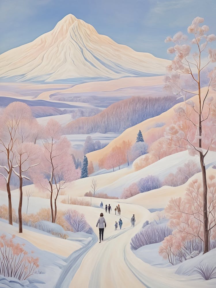 Snowy Stroll To The Mountain