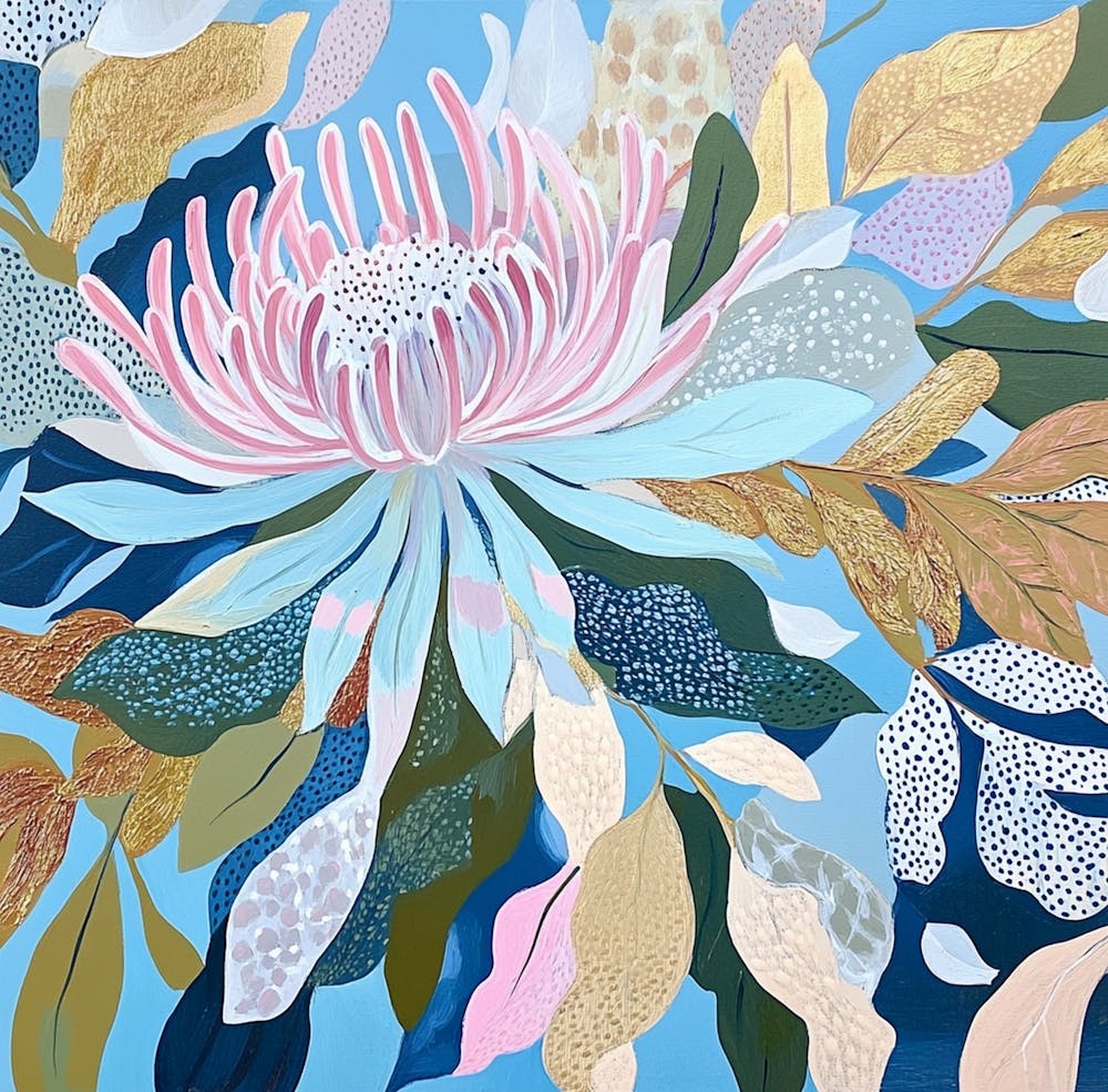 Abstract Painting Of Australian Native Flower