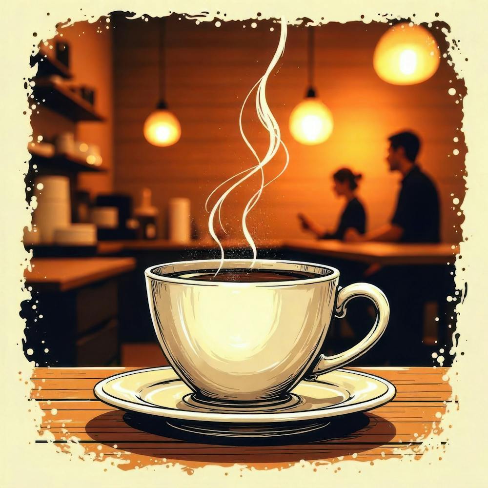 Coffee Cup On Wooden Table