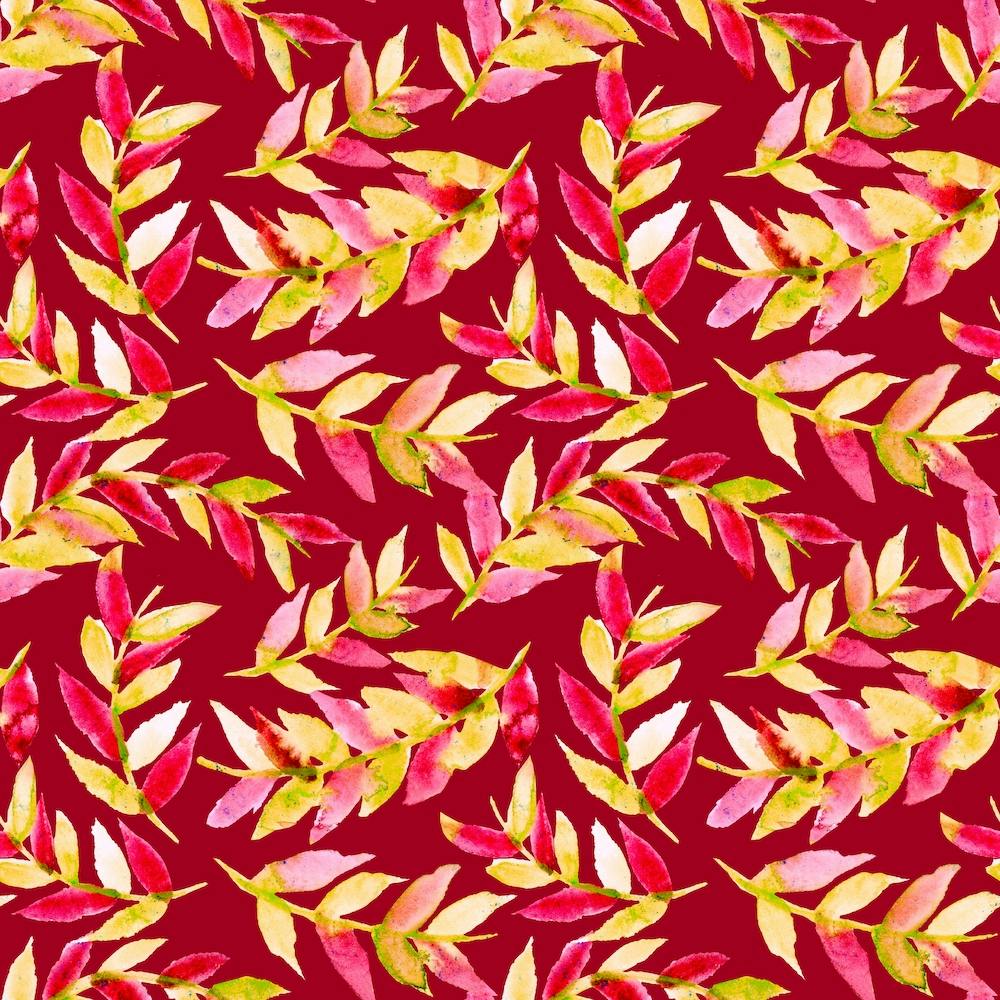 Yellow Red On Red Leaves Curved