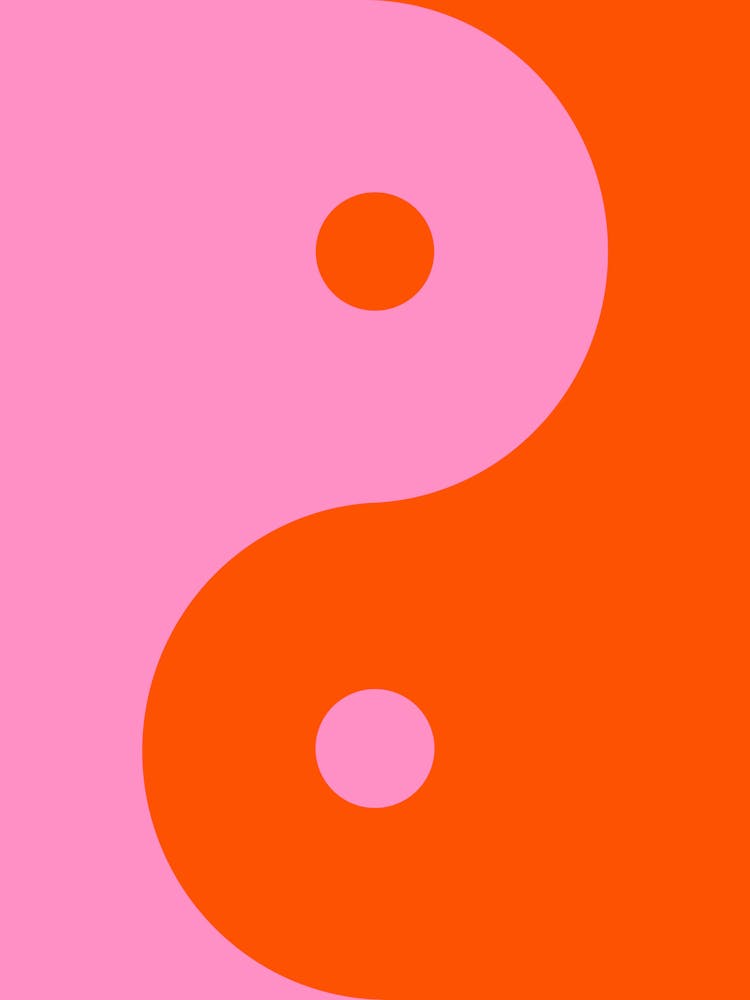 Yin Yang Pink And Orange