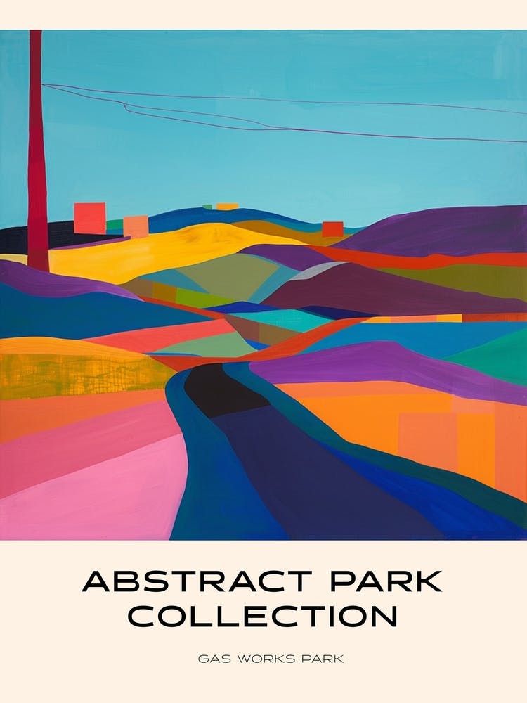 Abstract Park Collection Poster Gas Works Park Seattle 3