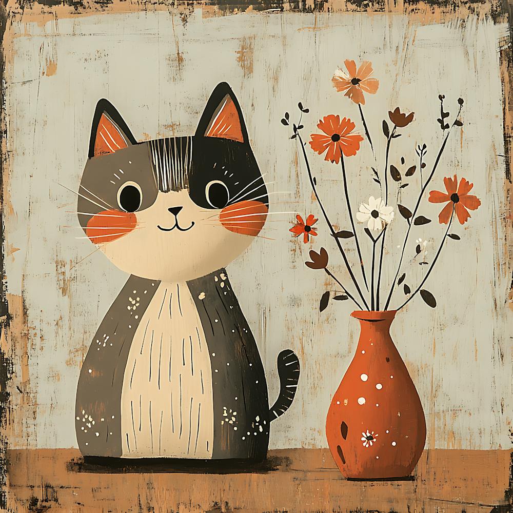 Cat With Flowers 17