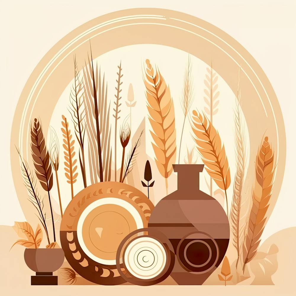 Wheat And Pots