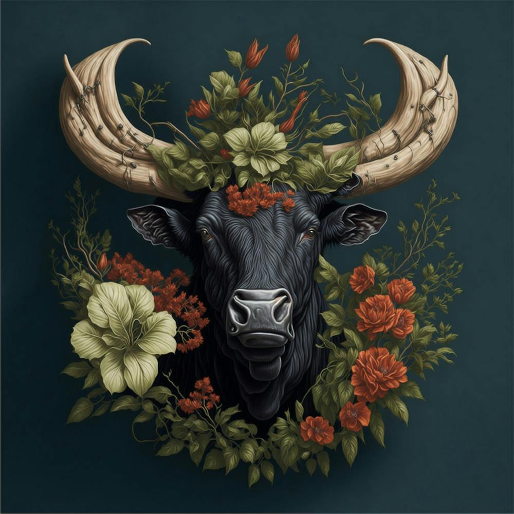 Bull Cow Emblem Fauna
