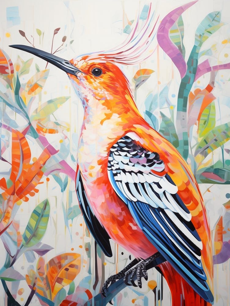 Colourful Bird Painting Hoopoe 1