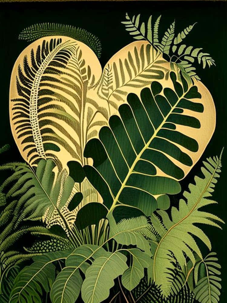 Heart Fern Rousseau Inspired