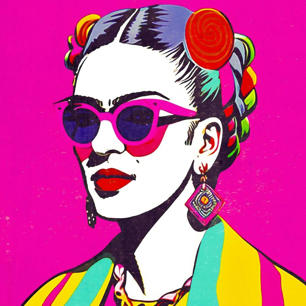 The Pink Portrait Of Frida Kahlo