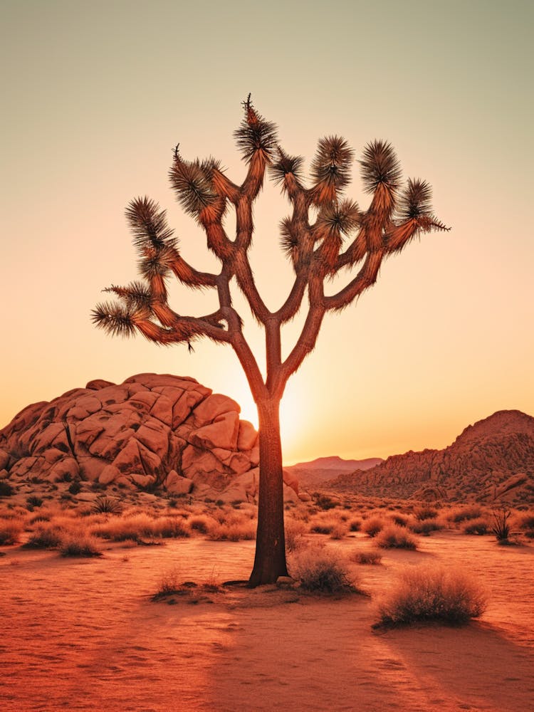  Photograph Of A Joshua Tree At Dawn In Desert 4