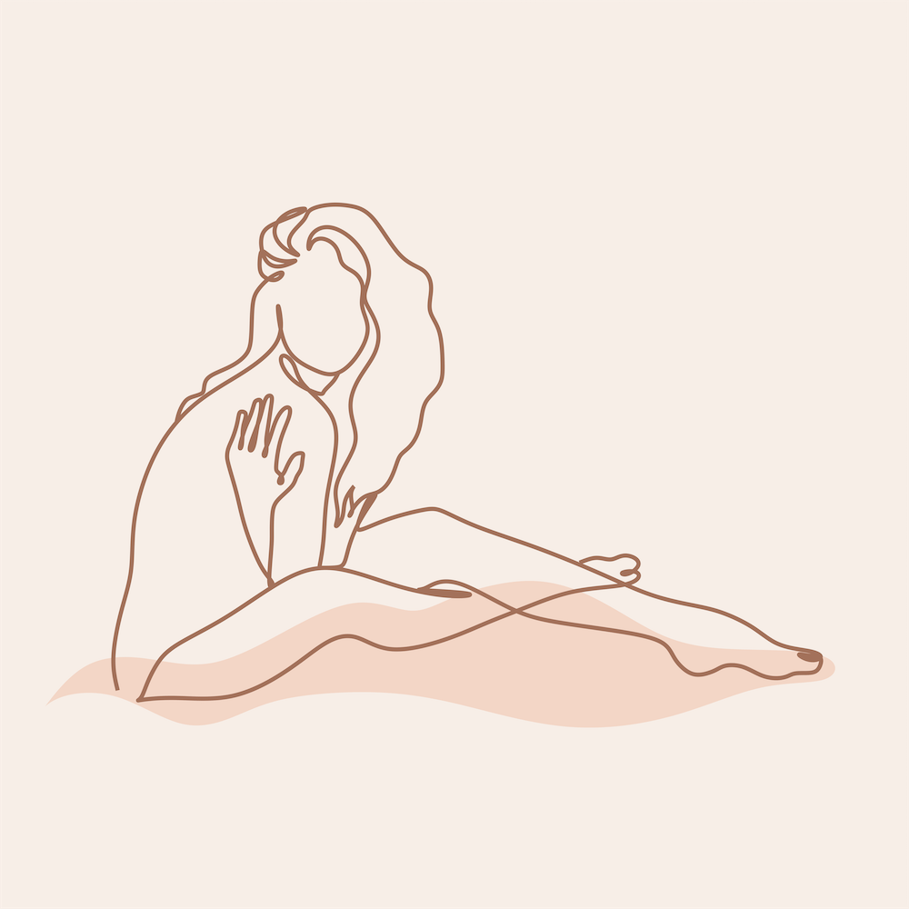 Line art Nude woman print 1