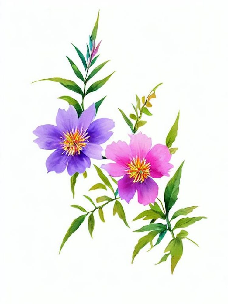 Cypress Watercolour Flower