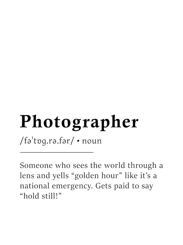 Photographer Definition Poster - Dictionary 1