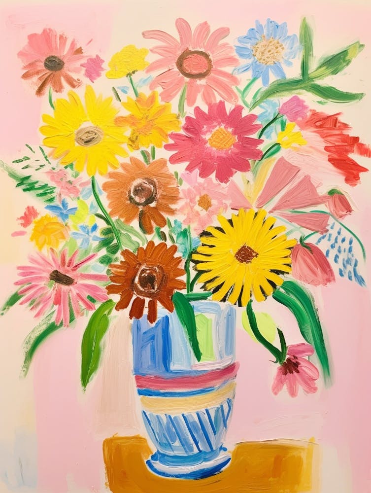 Flower Painting Fauvist Style Gaillardia 1
