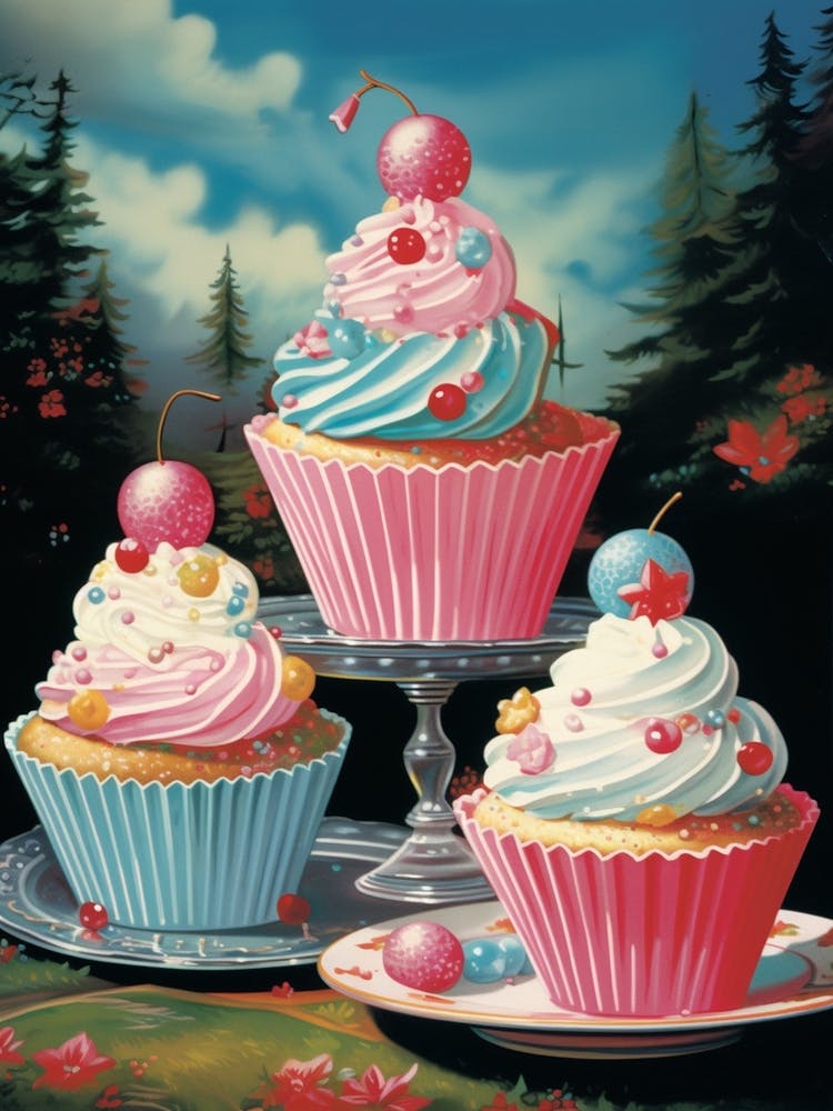 Cake With Frosting Vintage Cookbook Style 1
