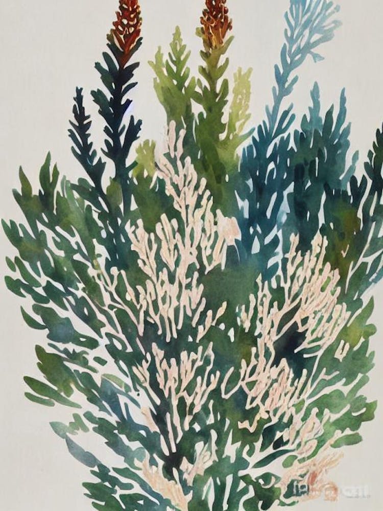 Acropora Jacquelineae Vintage Graphic Watercolour