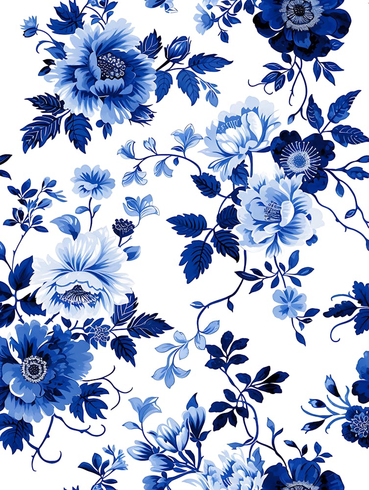Blue Floral Pattern 1