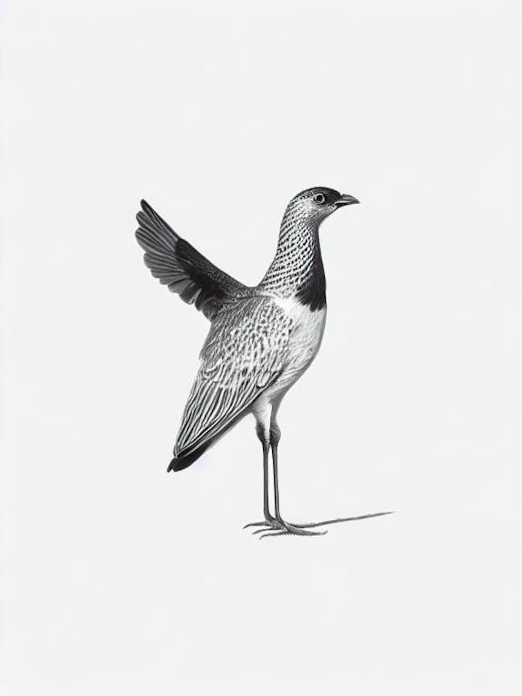 Turkey B&W Pencil Drawing 2 Bird