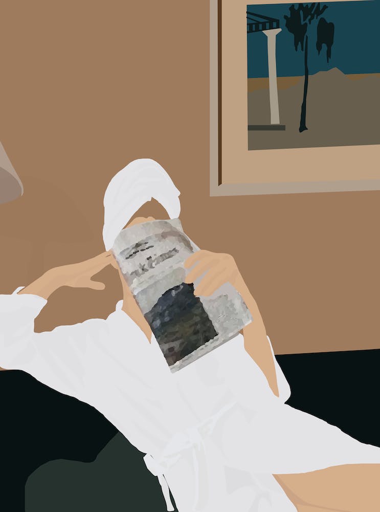 Woman Reading A Newspaper