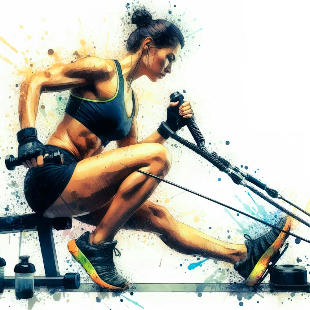 Fitness exercise in watercolor 5