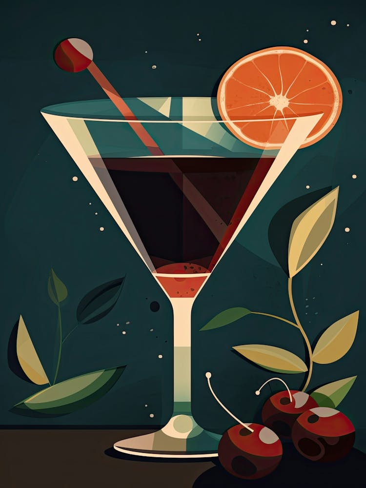 Manhattan Cocktail Mid Century Modern 2