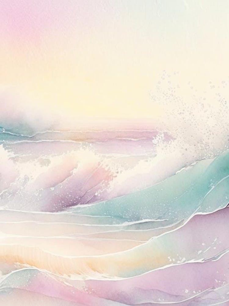 Waves Waterscape Gouache 1