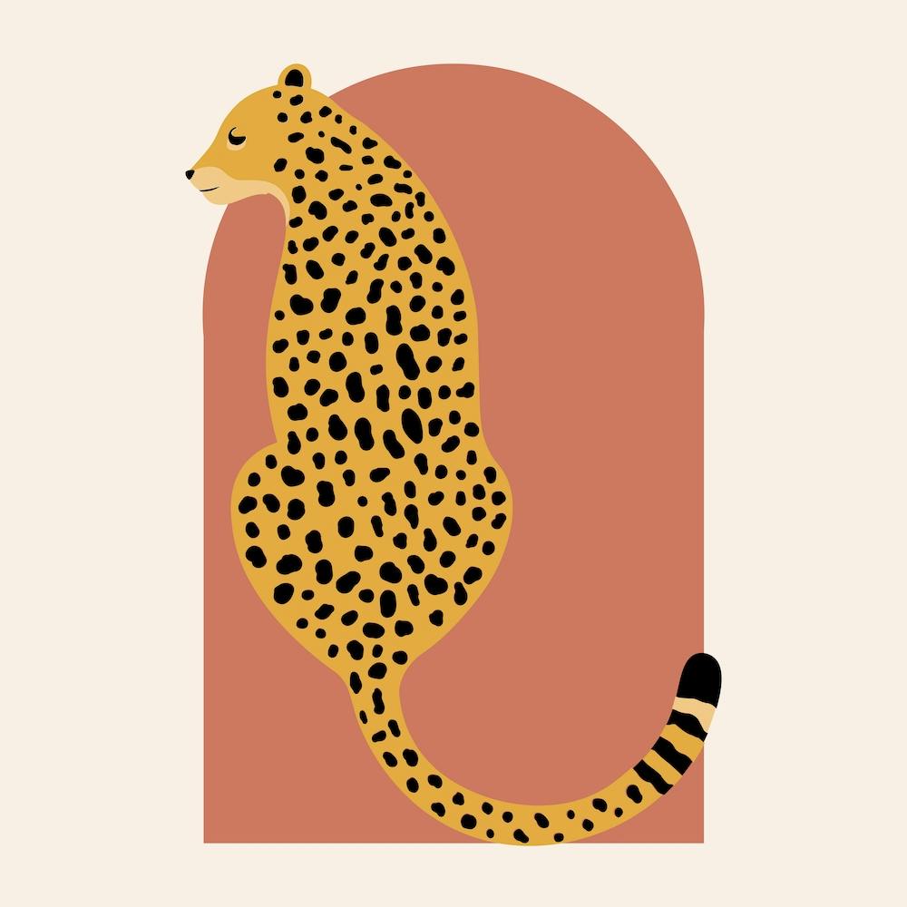 Boho Leopard Rust Pink Vintage Arch Square