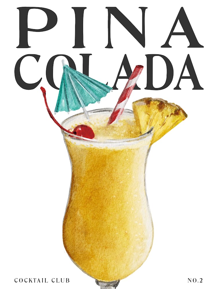 Watercolour Pina Colada