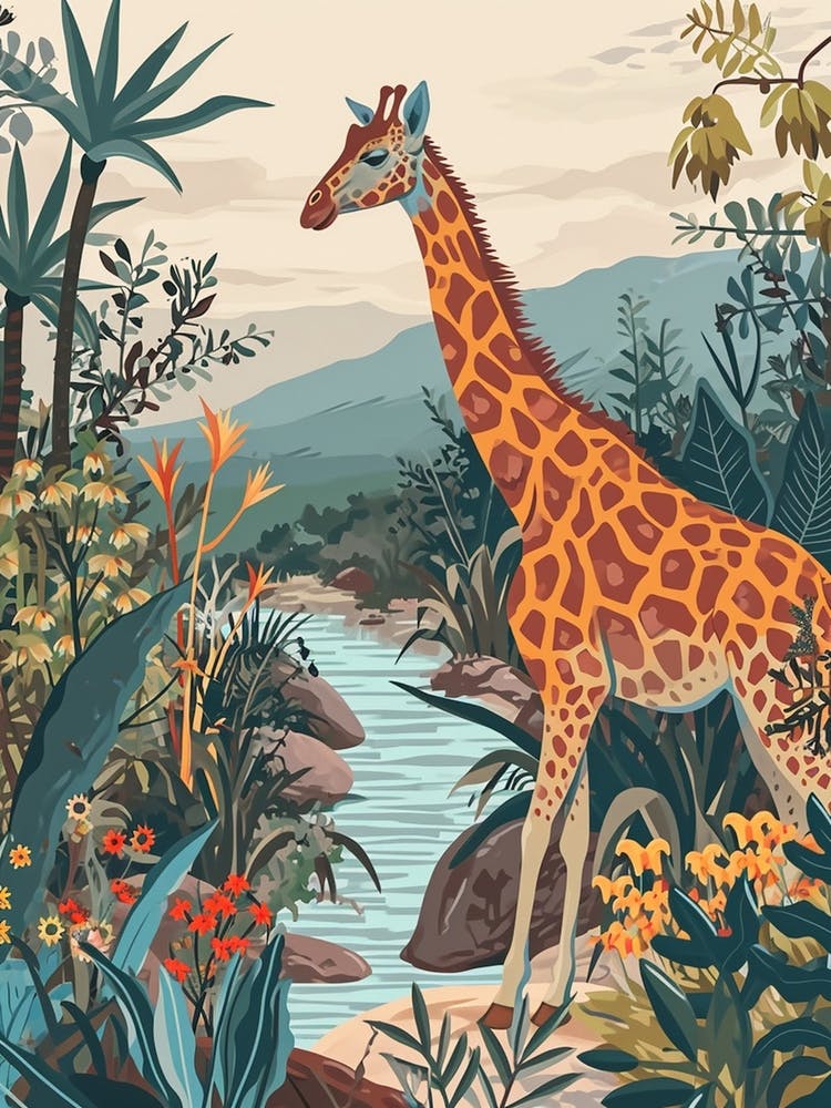 Giraffe By The Water 3