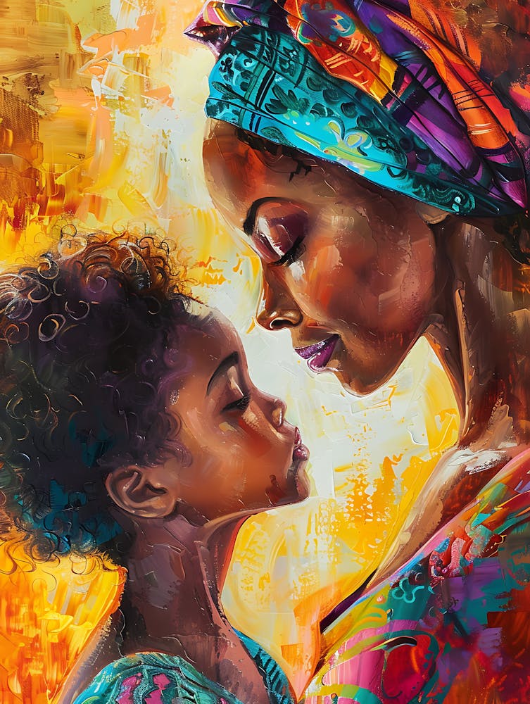 Vibrant Afro Mother And Daughter 10