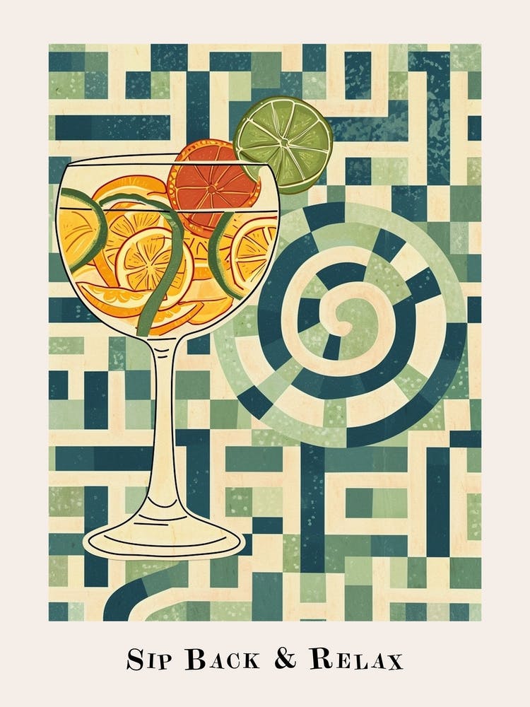 Sip Back & Relax Tile Poster