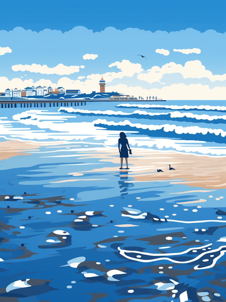 A Screen Print Of Cromer Beach Norfolk 2