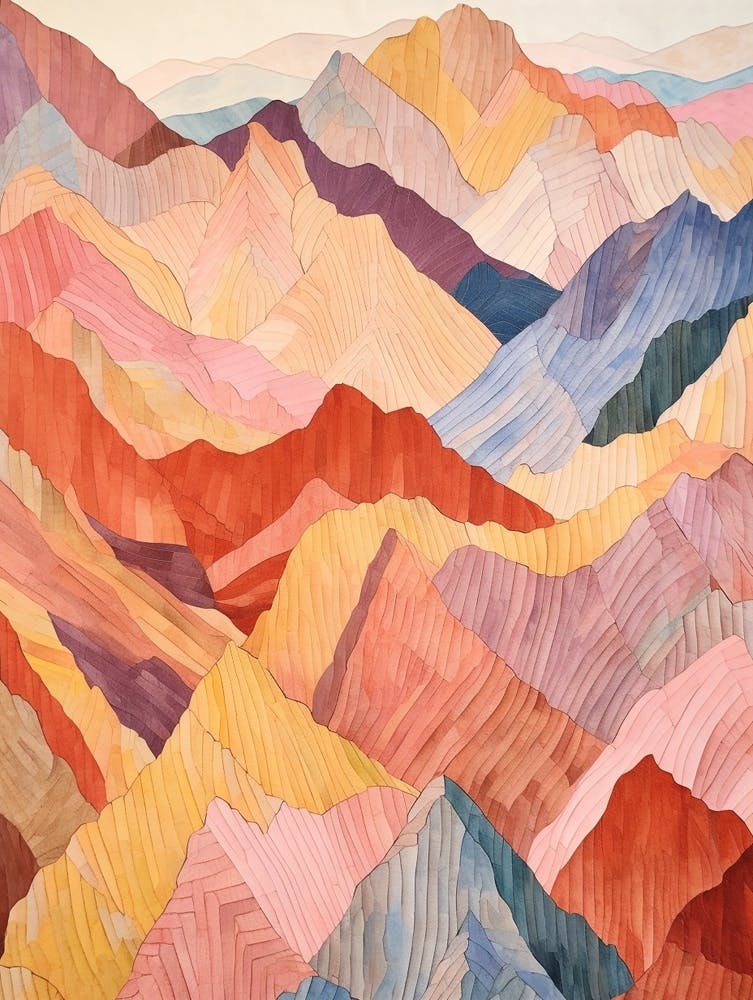 Mount Crillon United States Colourful Mountain Illustration
