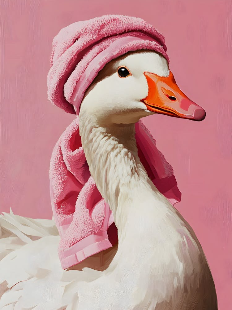 Duck In A Pink Towel