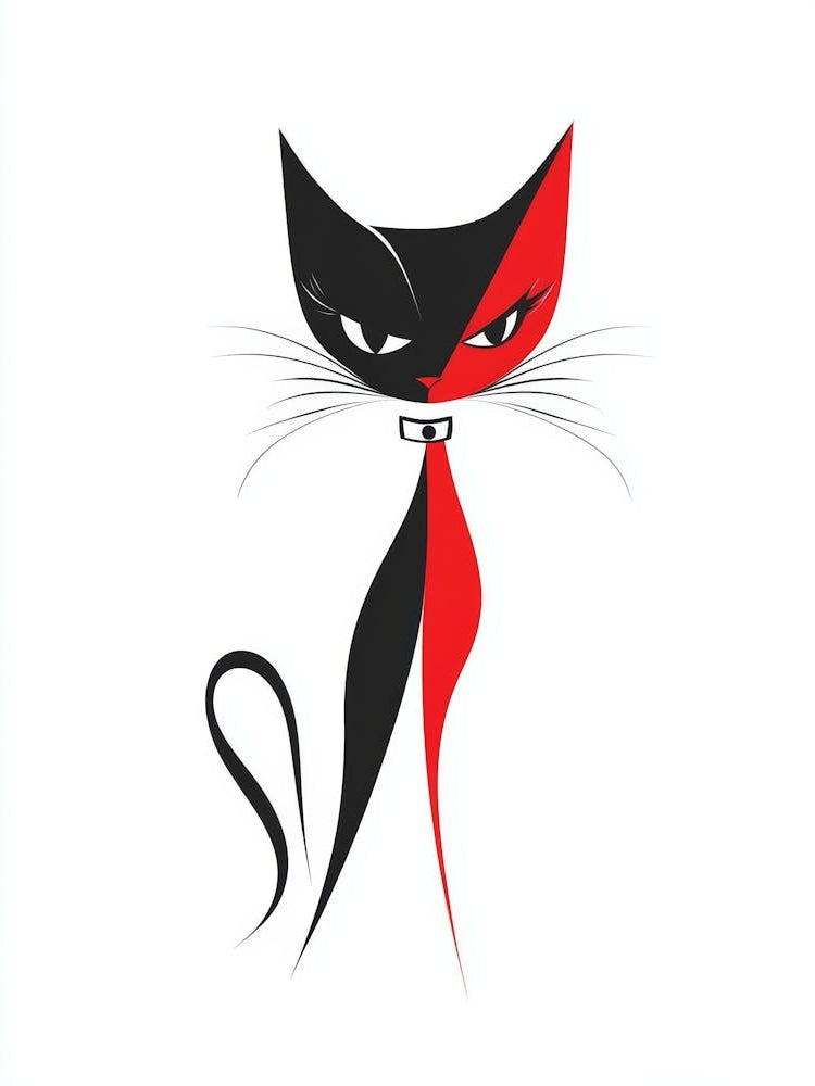 Black And Red Cat