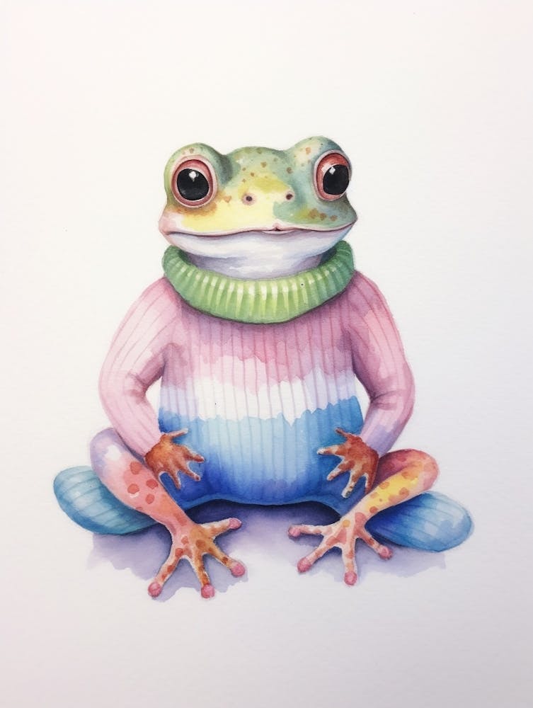 Baby Animal Watercolour Frog