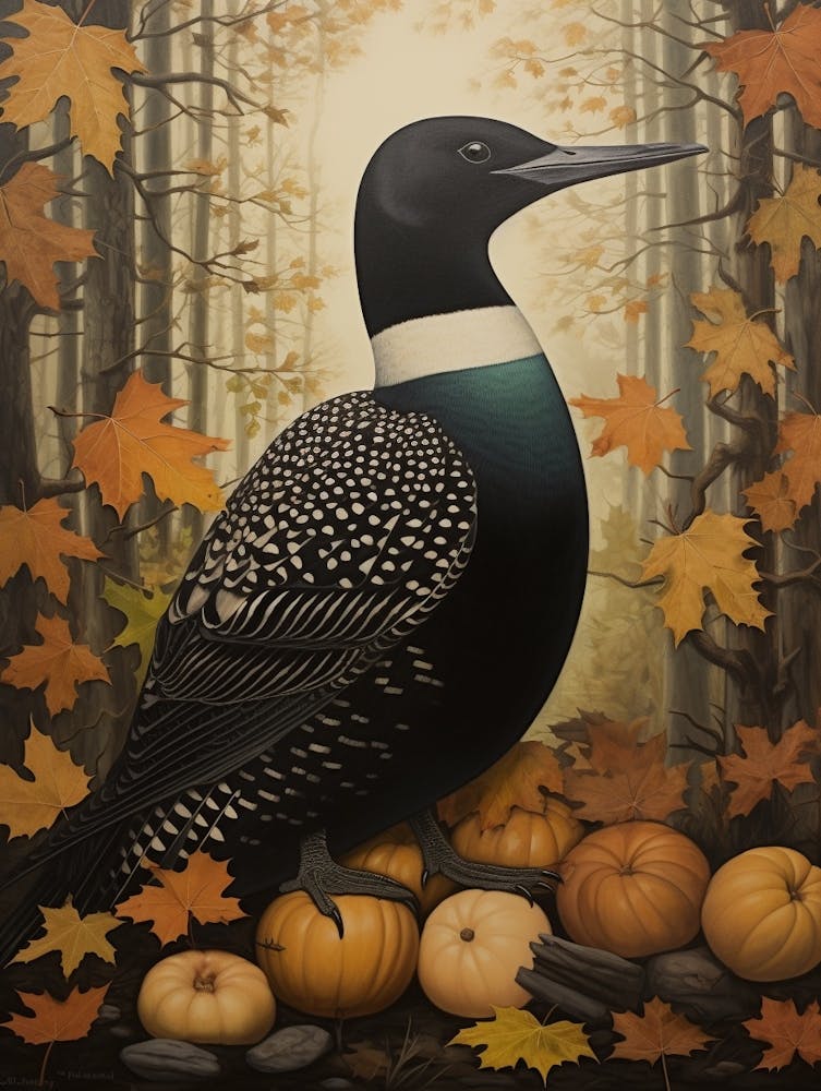 Dark And Moody Botanical Common Loon 3