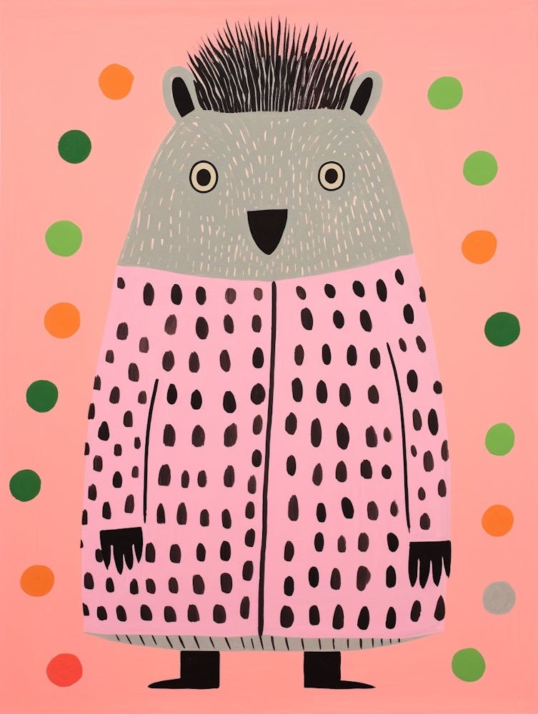Pink Polka Dot Porcupine