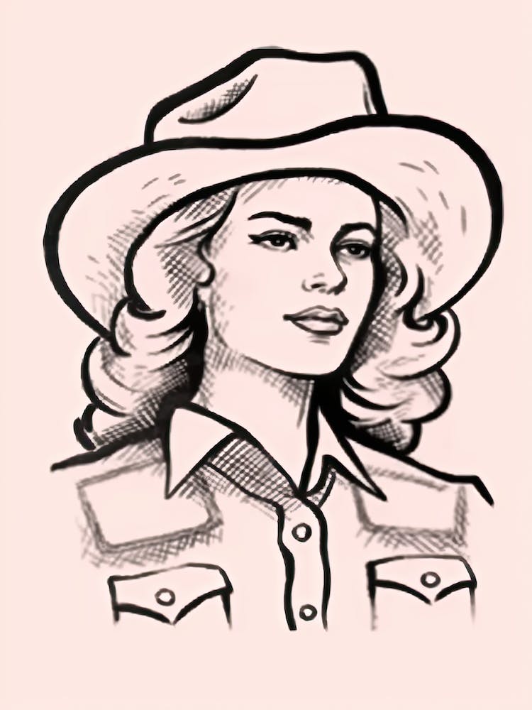 Cowgirl Portrait Pink 1