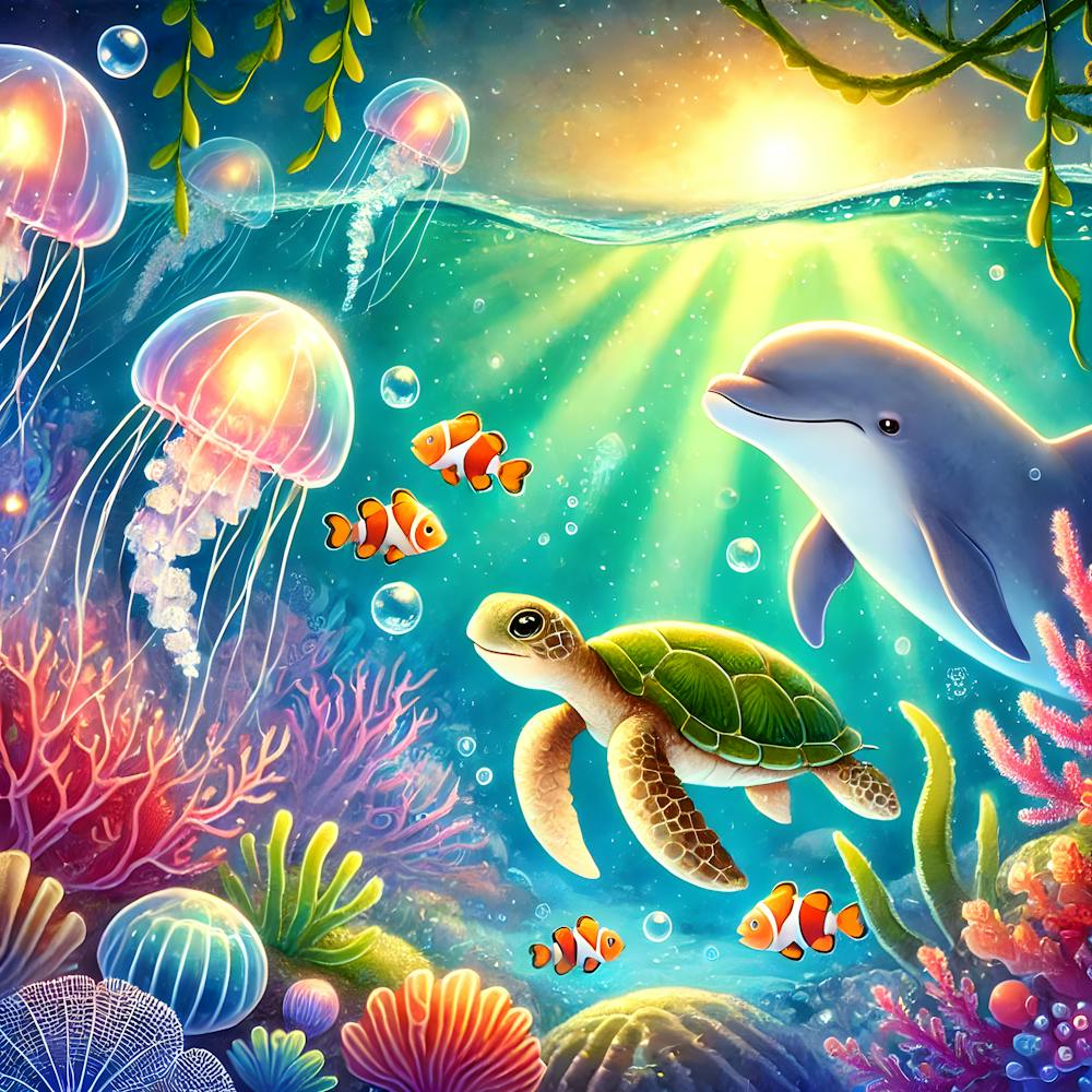 Magische Unterwasserwelt – Meerestiere Wandkunst für Kinder
