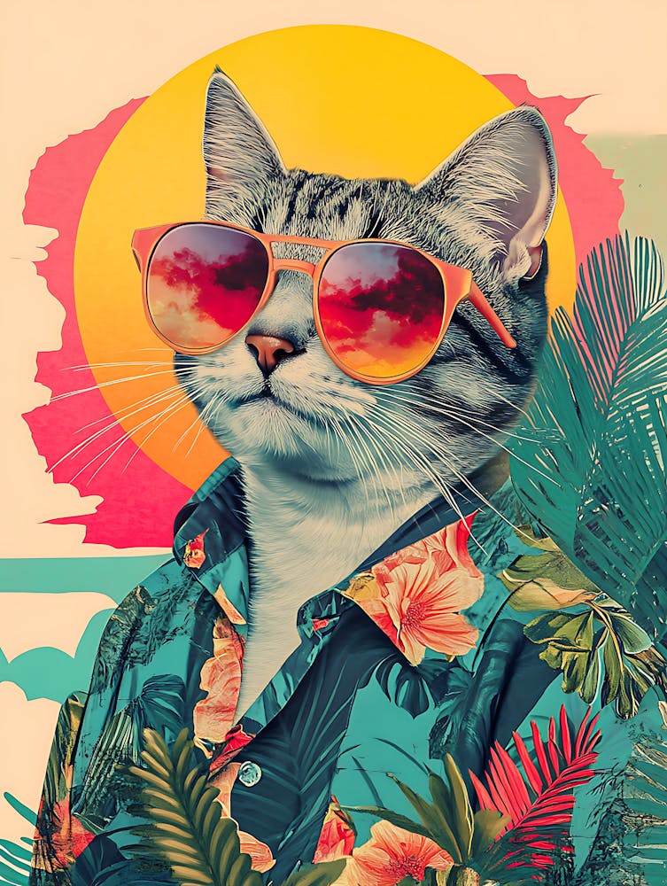 Vintage Retro Poster Cool Cat 1